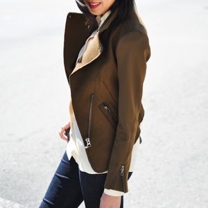 EUC H&M Green Moto Jacket size 8